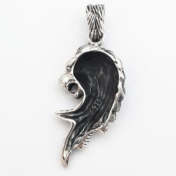 Pendentif tête de lion profil crinière