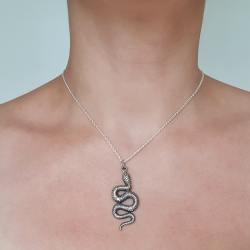 snake silver pendant