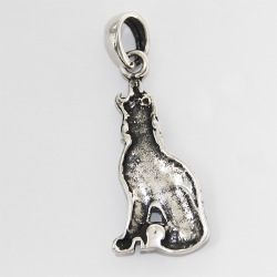 Pendentif loup hurlant en argent 925 