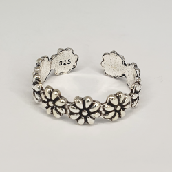 bague de phalange, bout de doigt argent 925 Fleurs