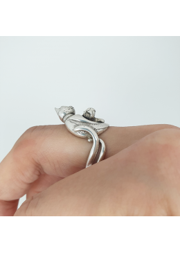 Bague Chat Et Chaton Argent 925