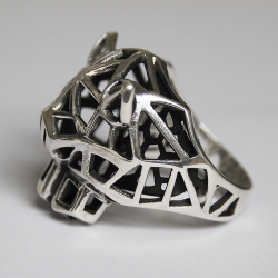 Bague Panthère argent origami