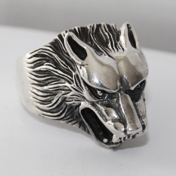 Bague loup argent 