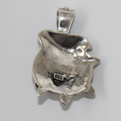 Silver Bulldog Dog Head Pendant