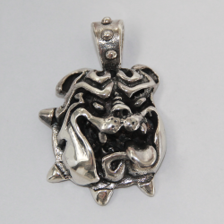 Pendentif tête de chien Bulldog en argent