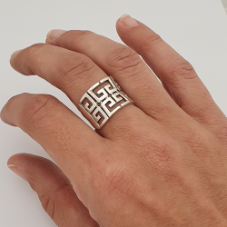 Greek style motif ring
