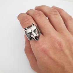 Bague loup argent 