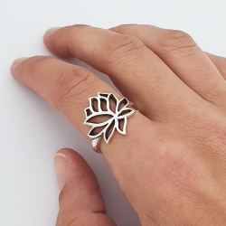 Bague fleur de lotus argent 925 