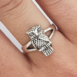 Bague chouette hibou argent 925