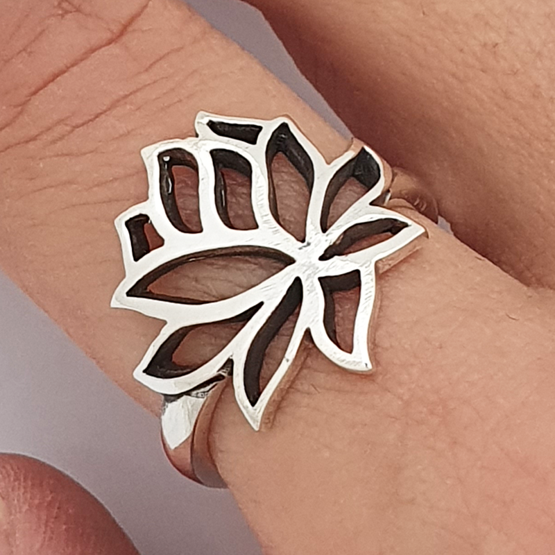 Bague fleur de lotus argent 925 