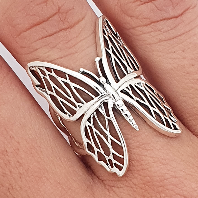 butterfly ring 925 silver