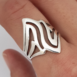 Bague Argent Stylisée