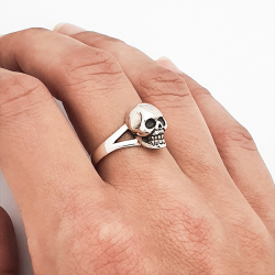 925 silver skull ring