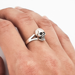 Bague tête de mort argent 925