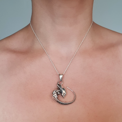 Alien silver pendant