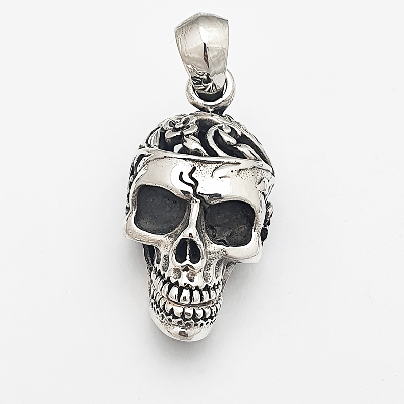 Pendentif tête de mort articulée