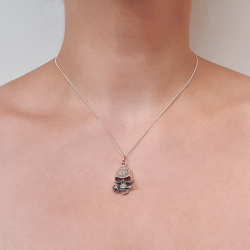 Pendentif tête de mort et rose