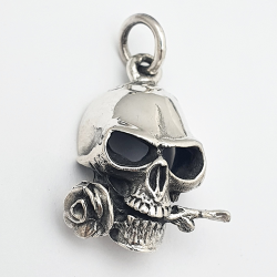 Pendentif tête de mort et rose