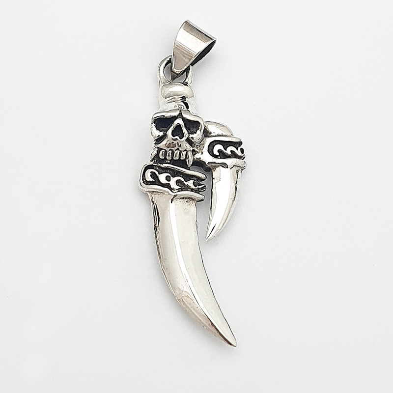 Dagger and skull pendant